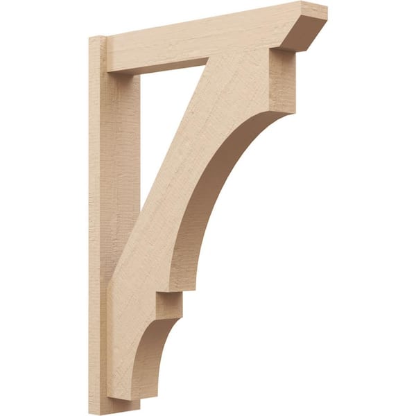 Ekena Millwork 6 in. x 42 in. x 30 in. Balboa Slat Rough Cedar Woodgrain Timberthane Polyurethane Outlooker, Primed Tan