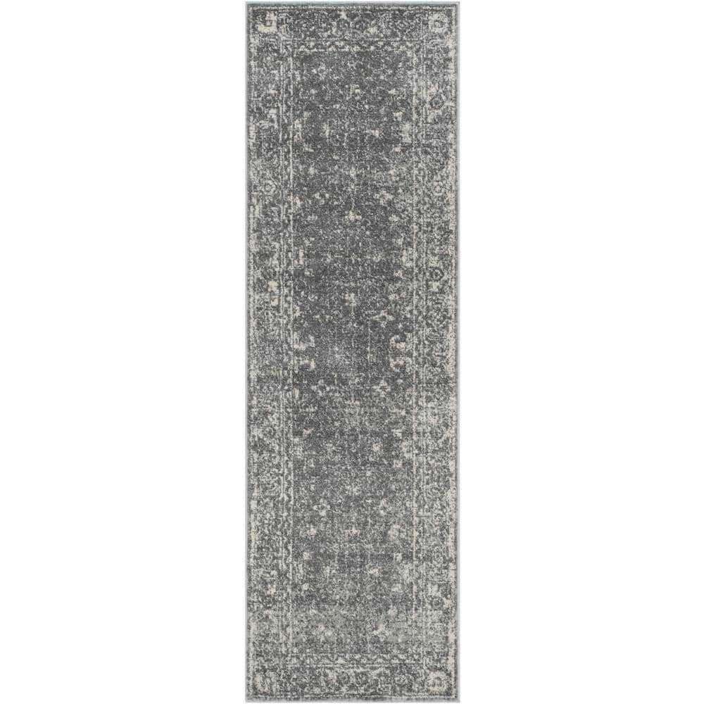 SAFAVIEH Evoke Denica Traditional Bordered Runner Rug  Grey/Ivory  2 2  x 11