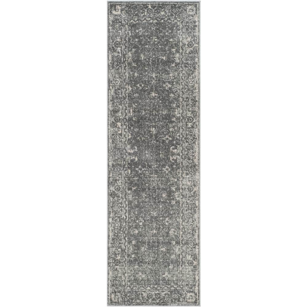 Evoke Gray/Ivory 2 ft. x 5 ft. Distressed Floral Speckles Runner Rug price history on PriceWatchPro