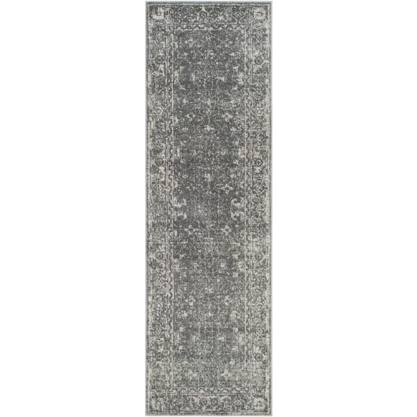 SAFAVIEH Evoke Gray/Ivory 2 ft. x 9 ft. Distressed Floral Speckles Runner Rug