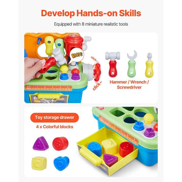 VEVOR Musical Workbench Toy, Sounds & Lights, Musical Learning