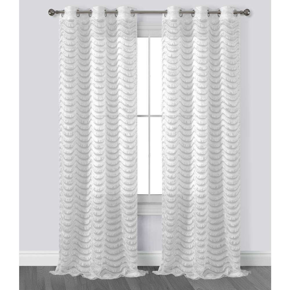 Reviews For Dainty Home White Textured Grommet Room Darkening Curtain 38 In W X 84 In L Set Of 2 Clair7684wh The Home Depot