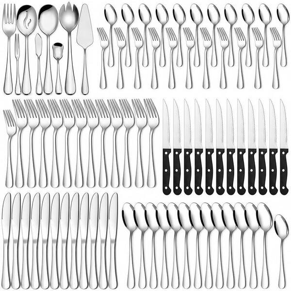 80-Piece Silverware Set with Serving Utensils Set, Kitchen Utensil Sets for Home, Restaurant