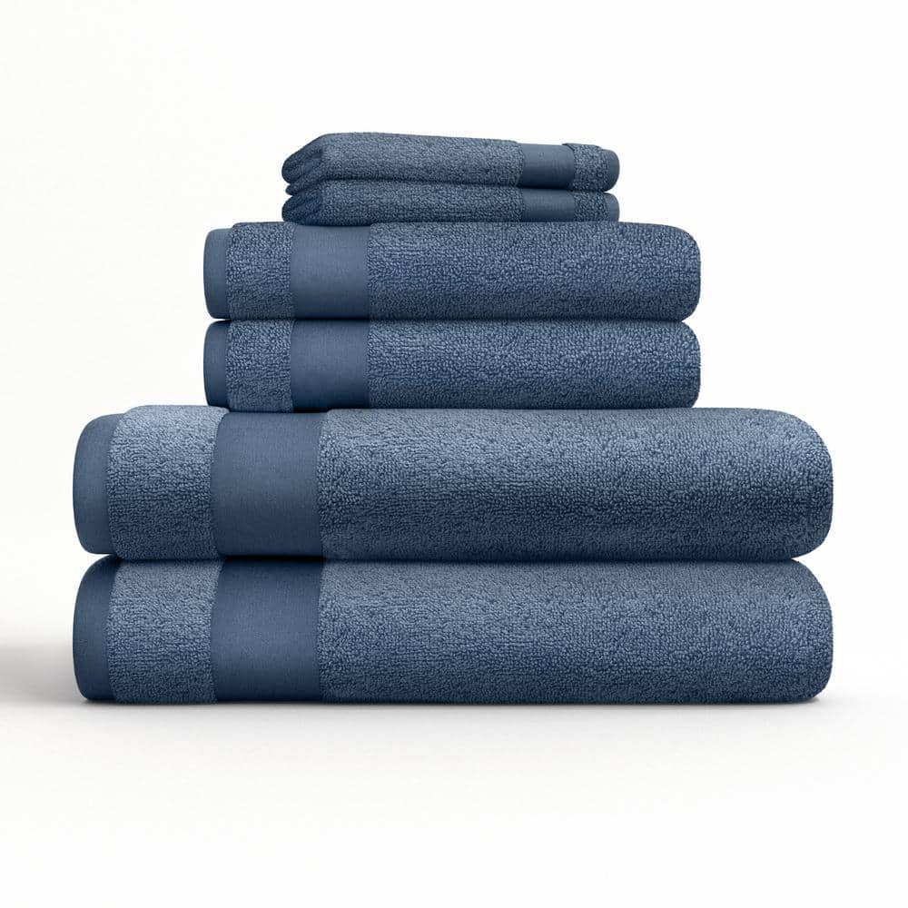 Navy Blue Ultra Soft Cotton 6-Piece Bath Towel Set
