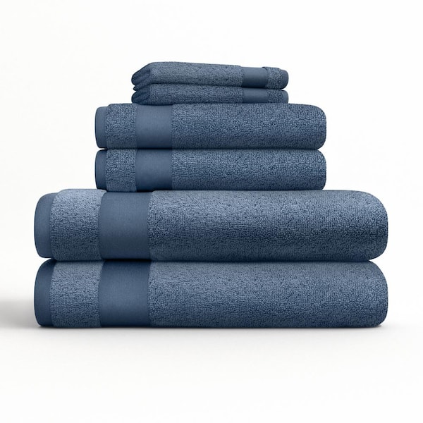 Wamika Nautical Theme Anchor Hand Bath Towel Hanging Towels Set Navy Blue  Kitchen Dish Towel Highly Absorbent 2pcs