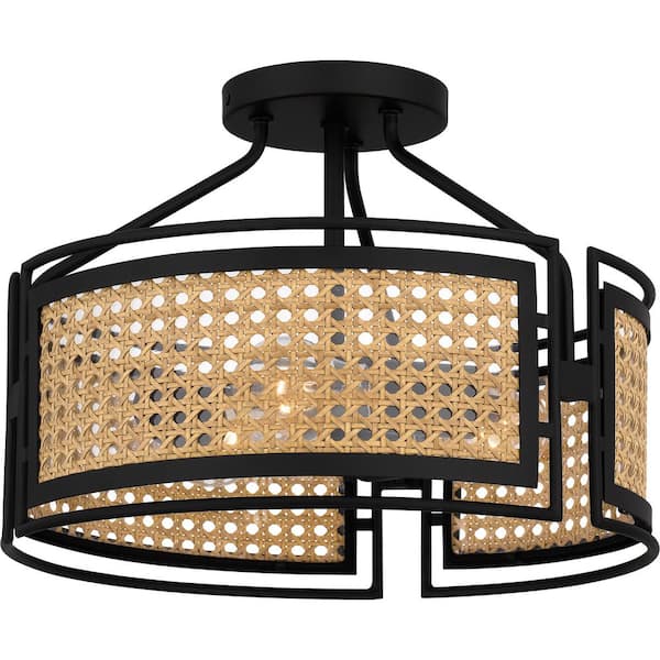 Quoizel Priya 14.5 in. Matte Black Semi-Flush Mount