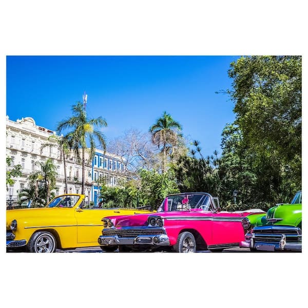 VENICE BEACH Collections Vintage Cars Photography by Unknown 1 Piece Unframed Canvas Drawing Print 20 in. x 30 in.