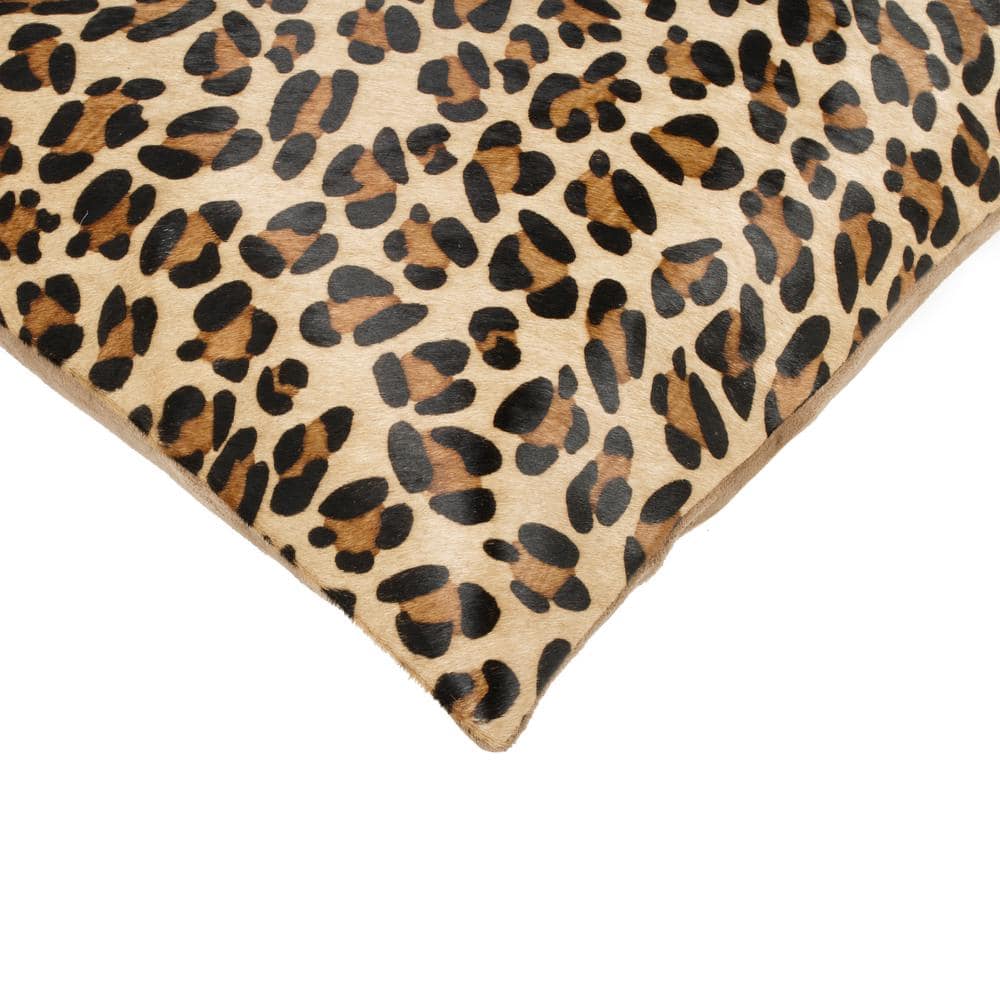 Leopard Print Cowhide Square Throw Pillow 18x18