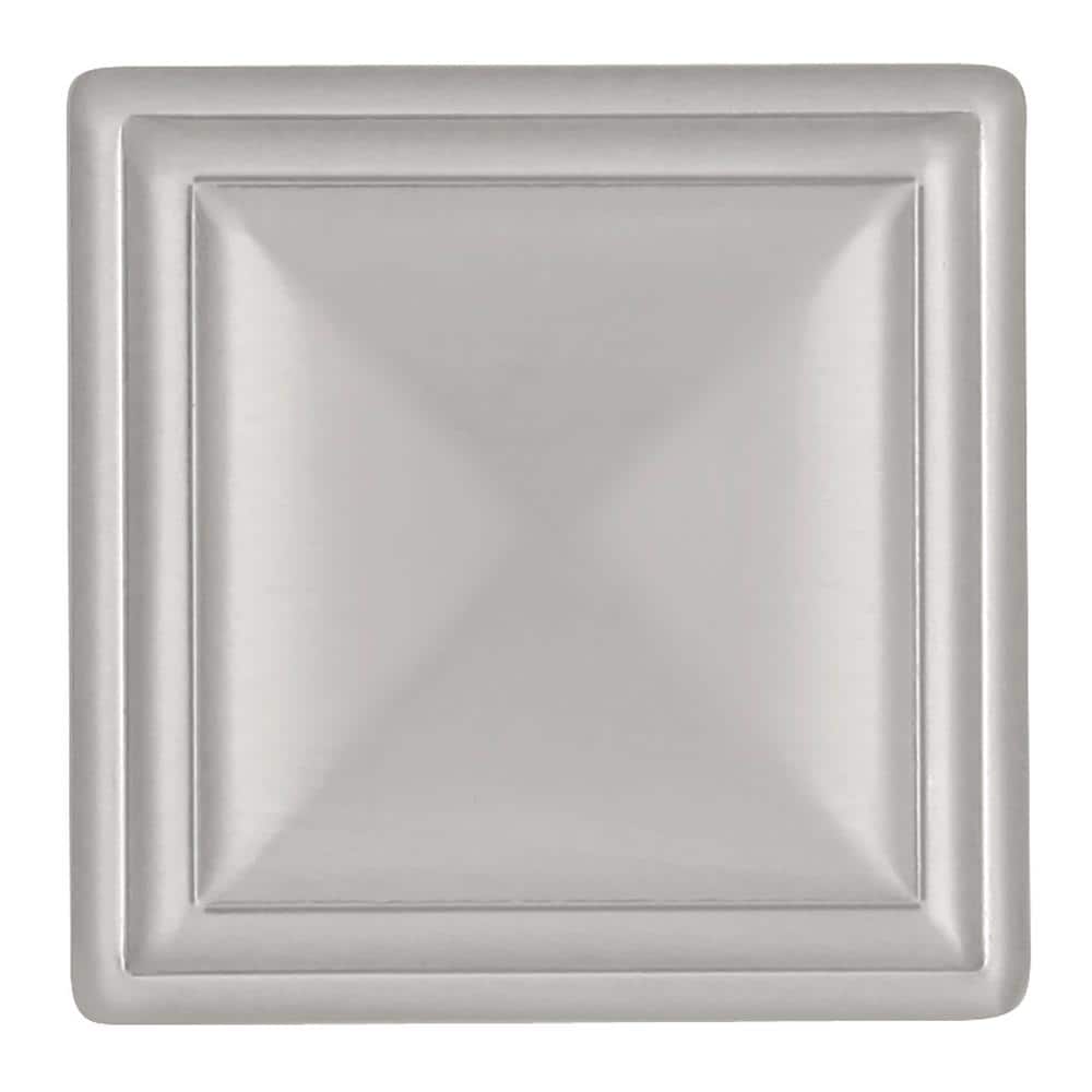 Somerset Satin Nickel Square Cabinet Knob with Mounting Hardware