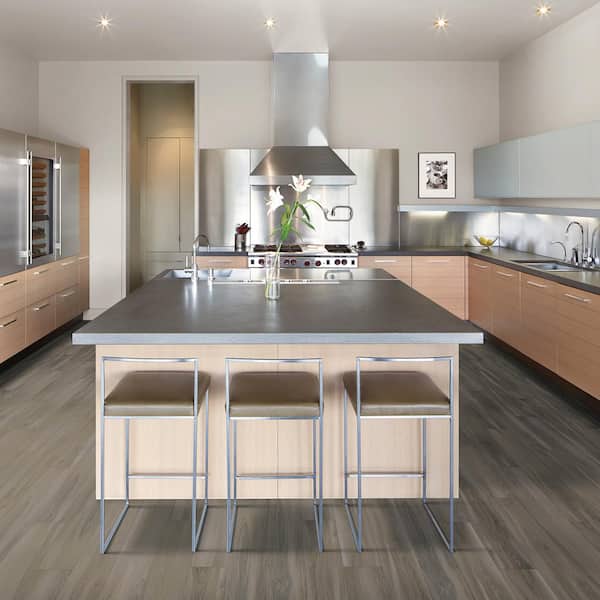 Take Home Sample - Elite Gray Sky Walnut 20 Mil T x 7 in. W x 8 in. L Click Lock Waterproof Lux Vinyl Plank Flooring