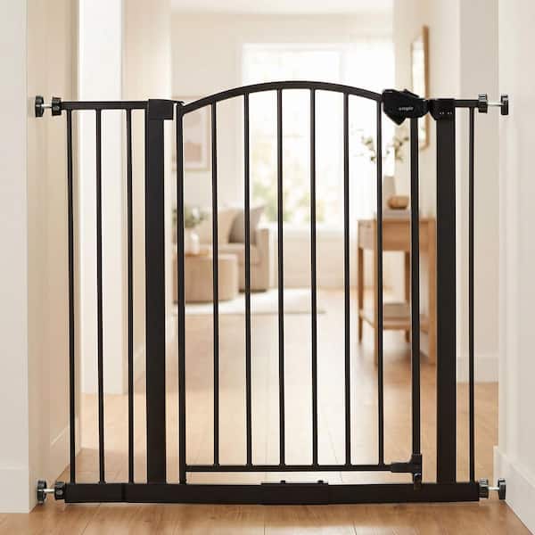 30 in. - 35 in. Arched Decor Baby Gate, Pressure Mounted, Bronze