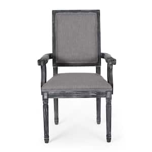 Aisenbrey Gray Wood and Fabric Arm Chair (Set of 2)