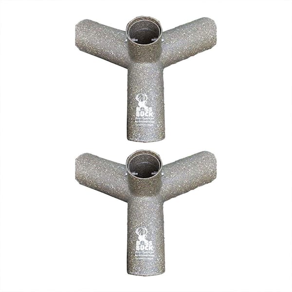 BOSS BUCK Hunting Game Feeder with Three 10 in. Feed Ports, Gray (2-Pack)