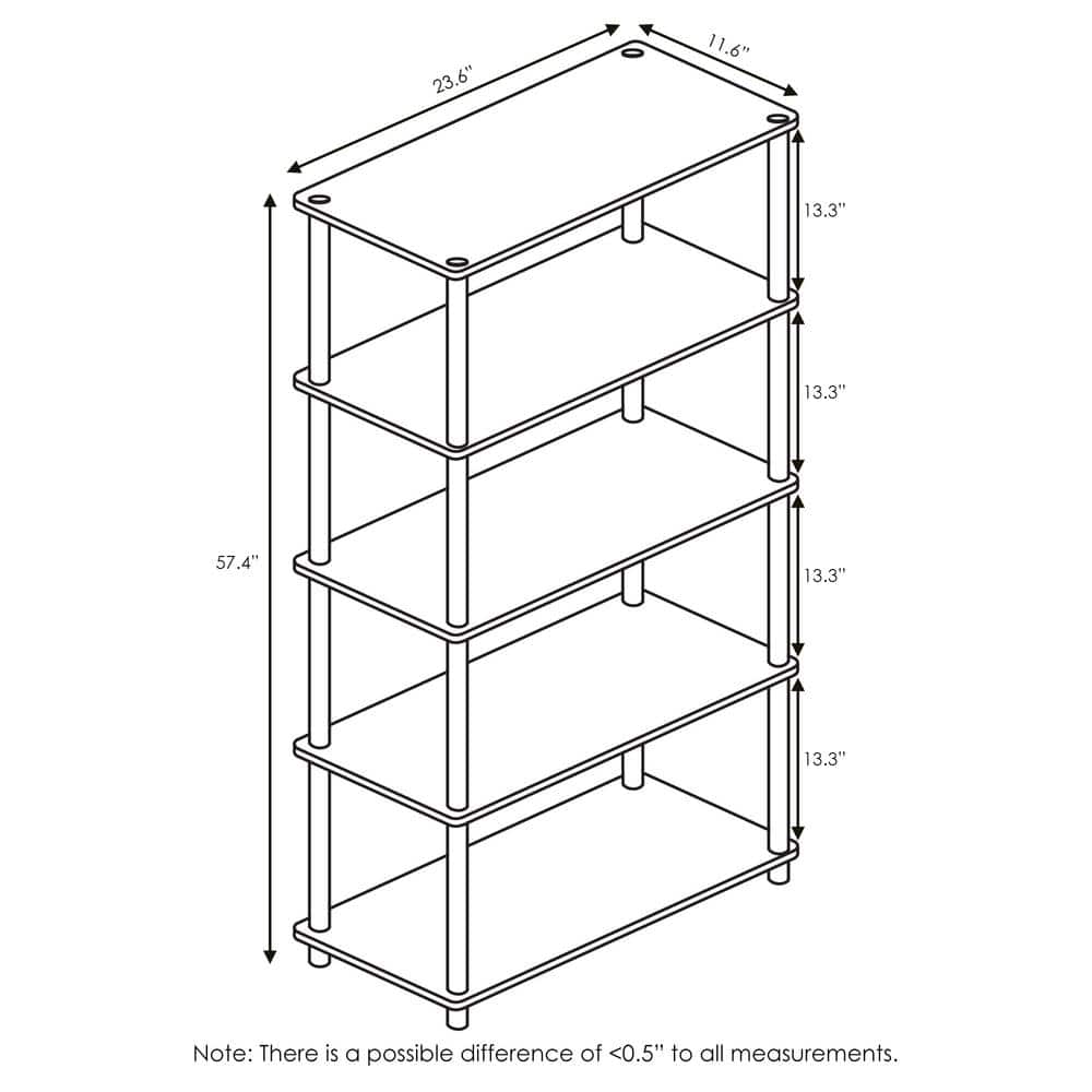 Laminated Pink and White 5-Tier Round Tube Display Shelf
