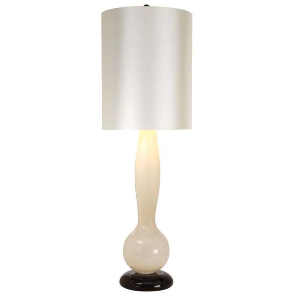 Trend Lighting Pique 33.5 in. Ivory and Ebony Lacquer Table Lamp