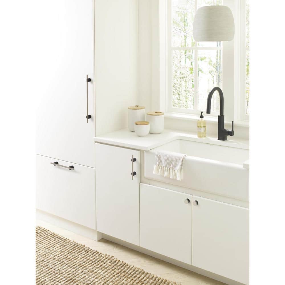Matte Black and Silver Aluminum Modern Cabinet Bar Pull