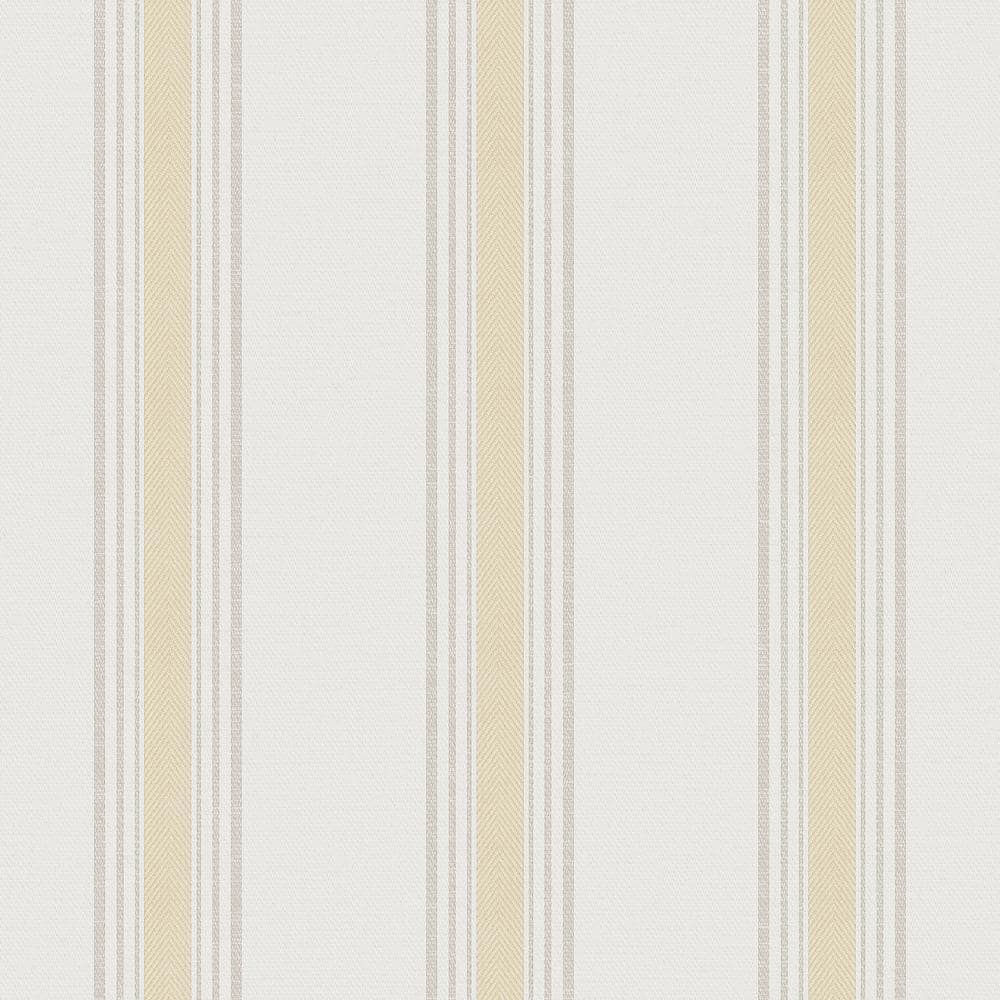 Spring Blossom Collection Striped Fabric Effect Yellow/Cream Matte Finish N