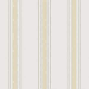 Spring Blossom Collection Striped Fabric Effect Yellow/Cream Matte Finish Non-pasted Non-woven Paper Wallpaper Roll
