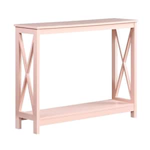 Oxford 39.5 in. Blush Pink Standard Rectangle MDF Top Console Table with Shelf