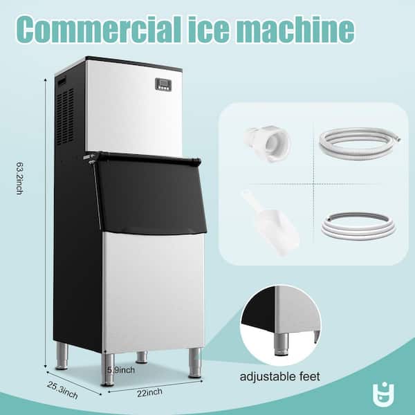 SIMZLIFE 23 in. 400 lbs. 24H Full Size Cube Ice Commercial