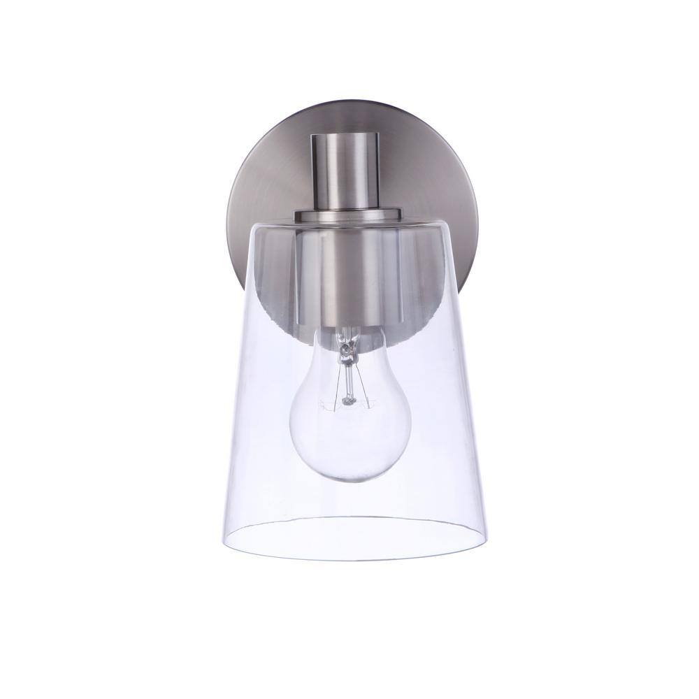 Emilio Brushed Polished Nickel 5'' Direct Wired Wall Sconce