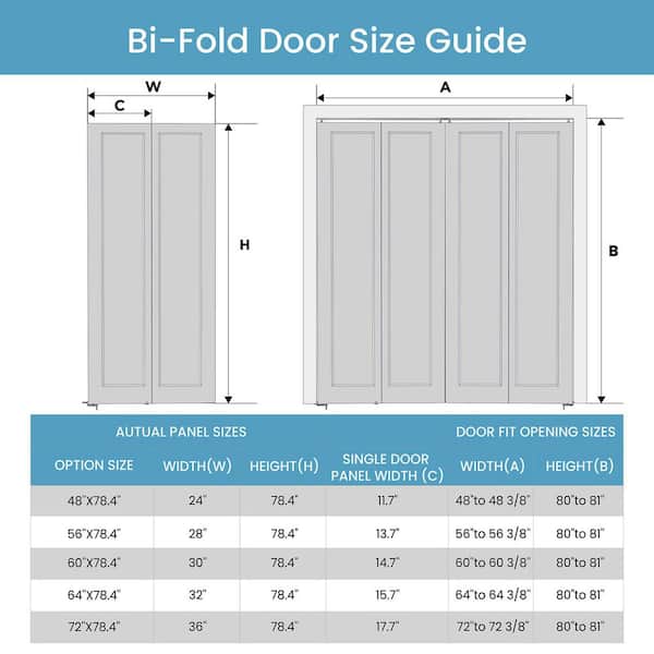 60 in. x 78.4 in. (Double 30 in.) 2 Panel Roman Round Top Hollow Core White Primed Composite Bi-Fold Door w/Hardware Kit