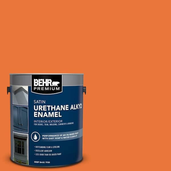 BEHR PREMIUM 1 gal. Home Decorators Collection #HDC-MD-27 Tart Orange Urethane Alkyd Satin Enamel Interior/Exterior Paint