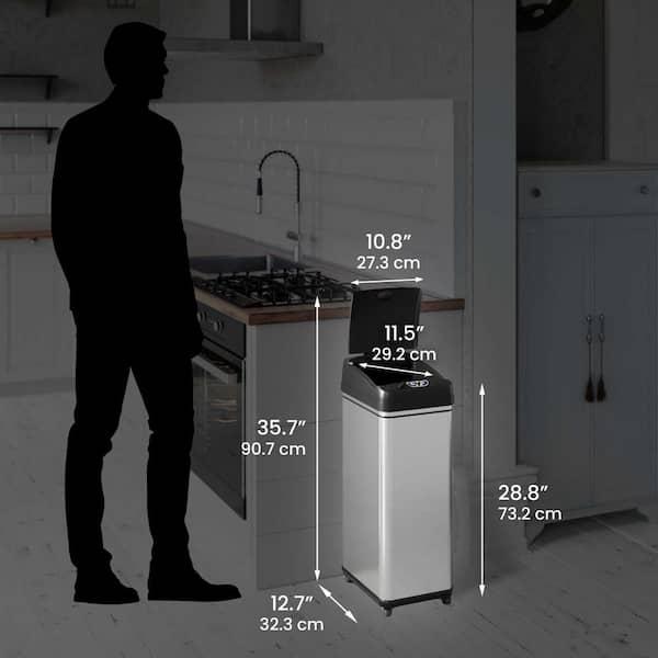 iTouchless 13 Gal. / 49 Liter Stainless Steel Household Metal