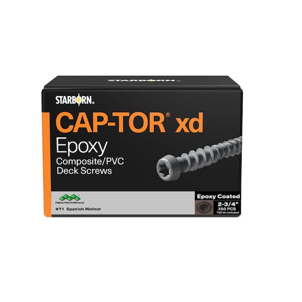 NewTechWood 10 x 2 3/4 in. Spanish Walnut Star Drive Flat Undercut Epoxy Color Match Deck Screws (100-Pieces)