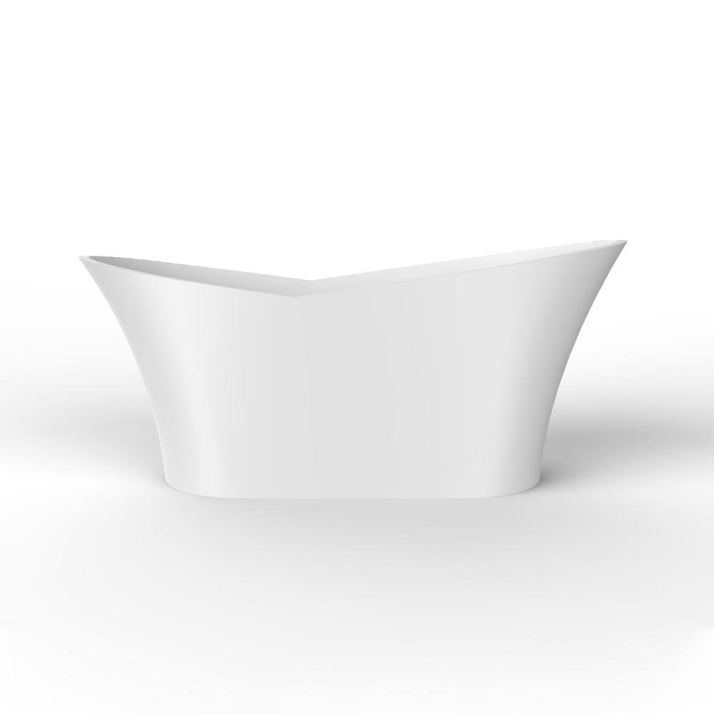Nessa 67'' White Freestanding Acrylic Soaking Bathtub