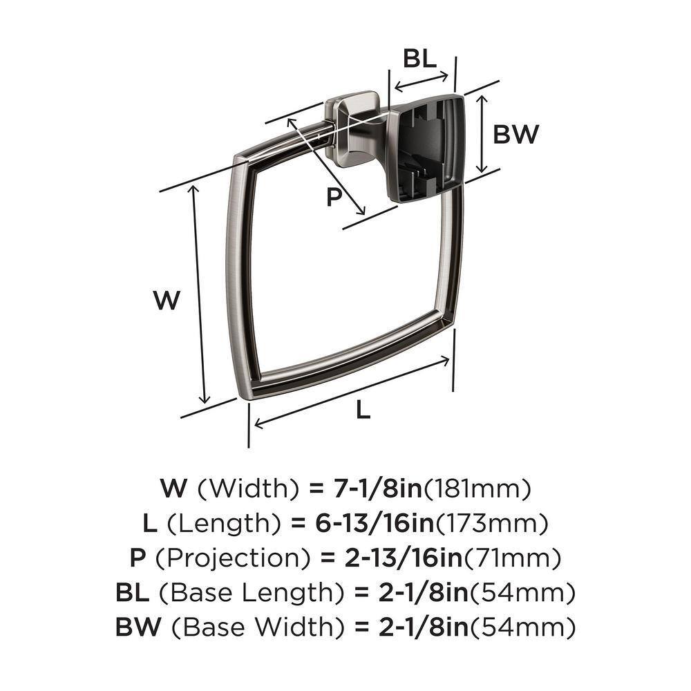 Brushed Nickel 6-13/16" Wall Mounted Towel Ring