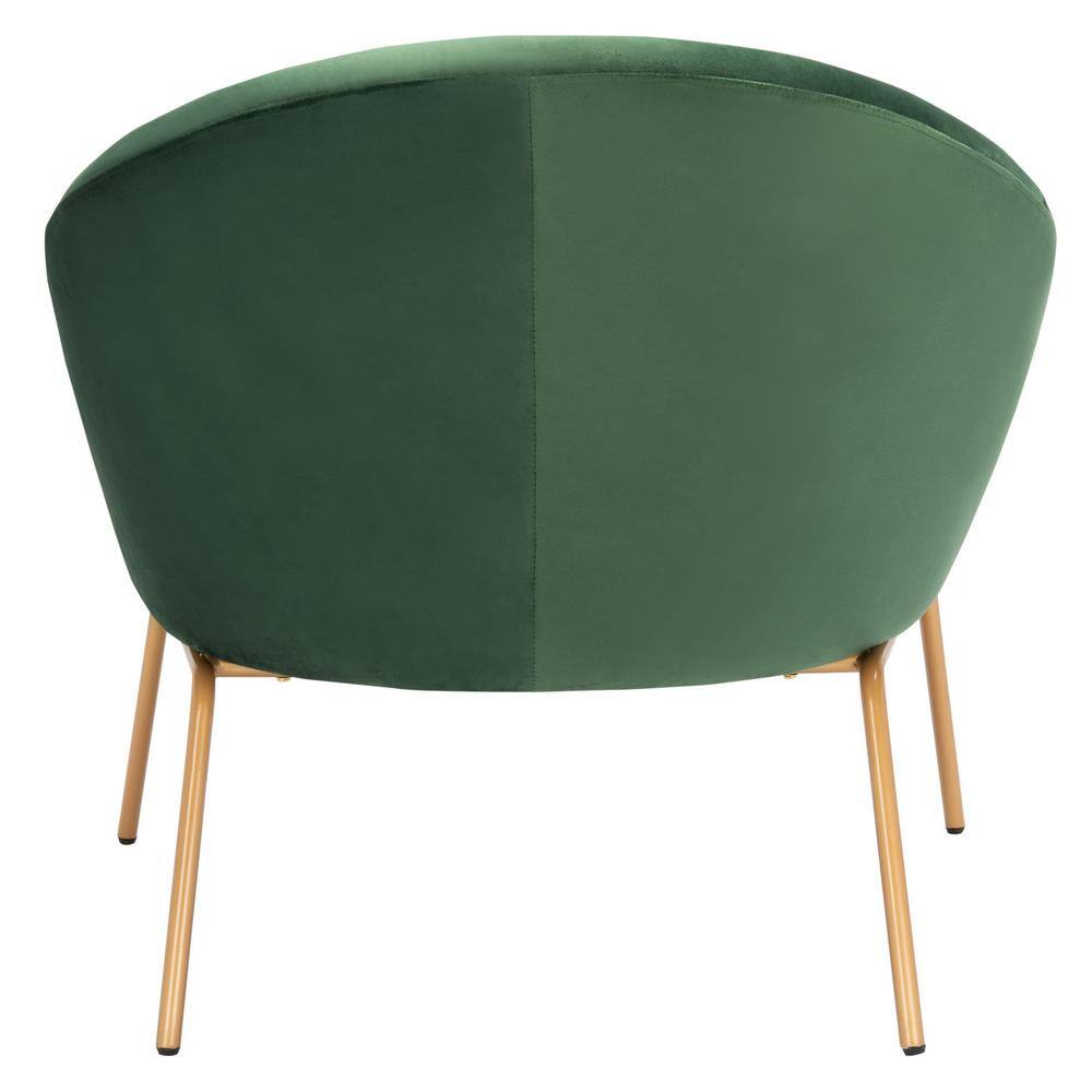 Malachite Green Velvet Accent Chair with Slim Gold Legs