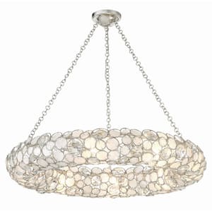 Palla 8-Light Antique Silver Chandelier with No Bulb Included