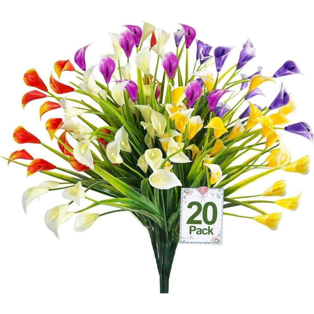 14 in. H Purple, White, Yellow, Red Indoor/Outdoor Artificial