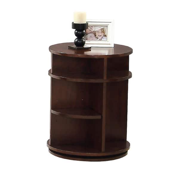 Progressive Furniture Metropolitan Dark Cherry and Birch Swivel Chairside Table