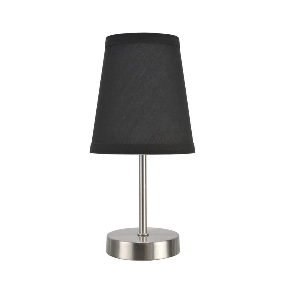 10 in. Satin Nickel Candlestick Table Lamp with Hardback Empire Lamp Shade in Black price history on PriceWatchPro