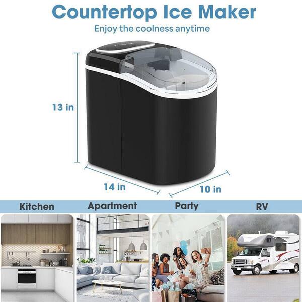  TRUSTECH Ice Makers Countertop, 9 Cubes Ready in 6 Mins, 26lbs  in 24Hrs, Self-Cleaning Ice Machine with Ice Scoop and Basket, 2 Sizes of  Bullet Ice for Home Kitchen Office Bar