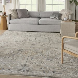 Nyle Ivory Taupe 9 ft. x 11 ft. Vintage Persian Area Rug