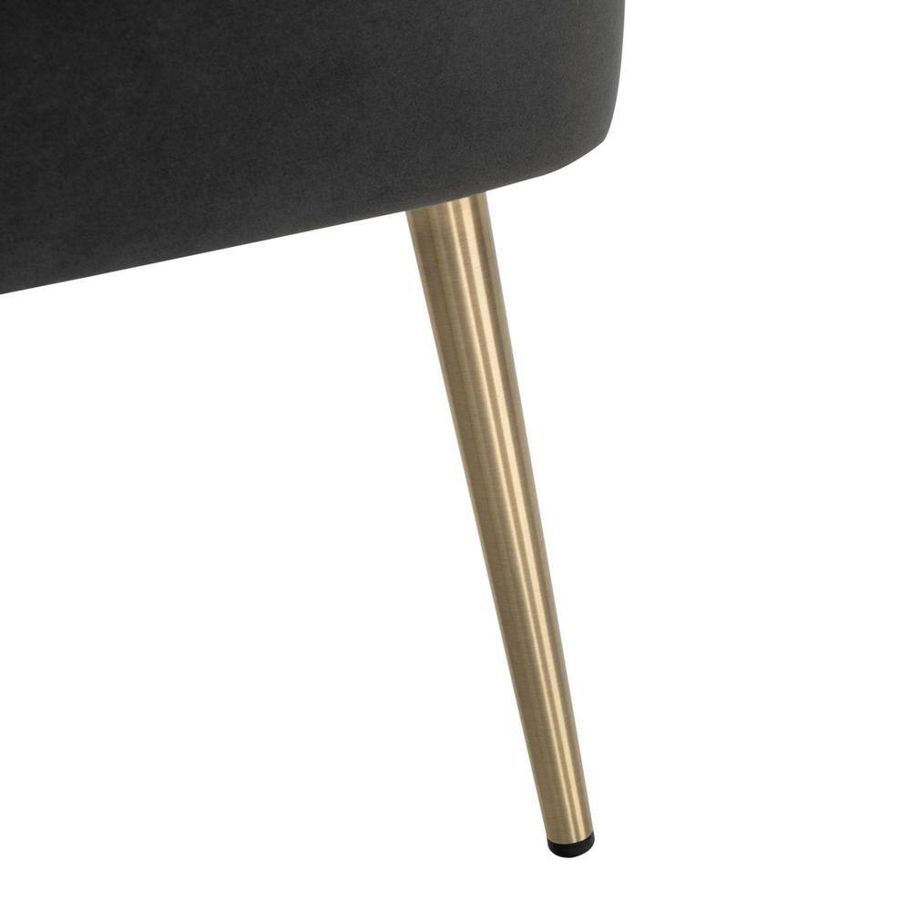 Dublyn Black Velvet Accent Chair with Gold Legs