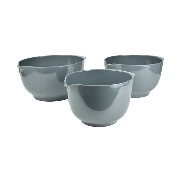 Hutzler 2, 3, and 4 l Melamine Mixing Bowl Set in Gray (Set of 3)