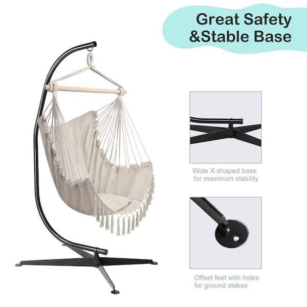 VINGLI 6.8 ft. H Metal Hammock Stand C-Satnd with X-Shape Base for