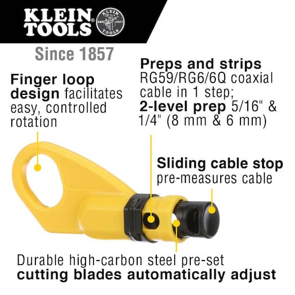 Klein Tools Coax Push-On Connector Installation and Test Tool Set
