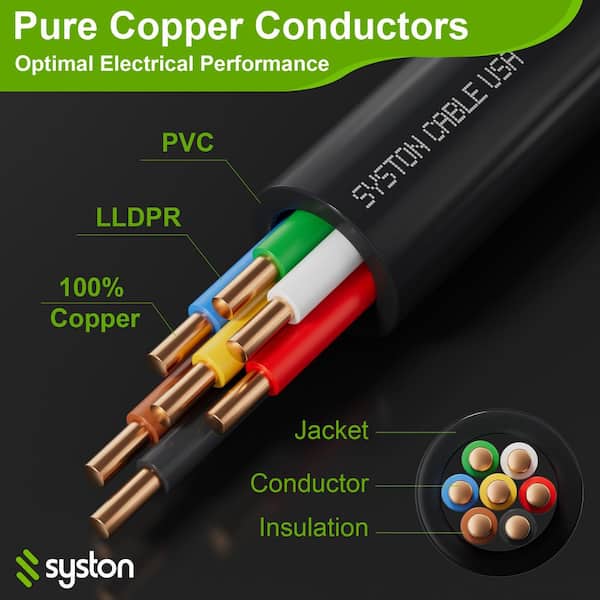 500 ft. 18 / 7 Balck Solid Copper Sprinkler Wire-Underground Irrigation Field Central Control System UV Resistant UL/ETL