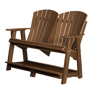 Heritage Tudor Brown Plastic Outdoor Double High Adirondack Chair