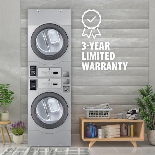 Stainless steel stacked washer dryer combo discount