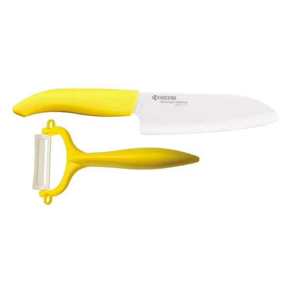 Kyocera 2-Piece Peeler and Santoku Knife Set