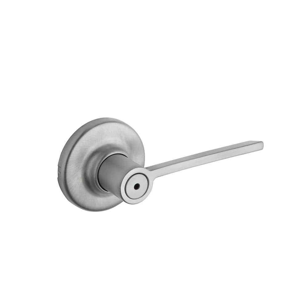Kwikset Ladera Satin Chrome Privacy Bed/Bath Door Handle with Lock -  93001-905