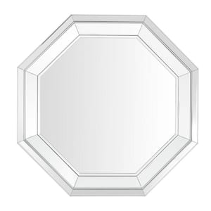 Medium Octagonal Silver Beveled Glass Classic Accent Mirror (31 in. H x 31 in. W)