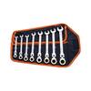 VEVOR Flex-Head Ratcheting Wrench Set, 8-piece Combination Wrench Set with Roll-up Pouch, Cr-V Steel Ratcheting Wrench ZXBSTZYTS8PCA4YAUV0