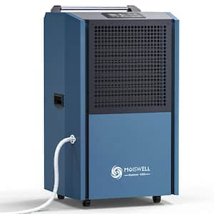 305 pt. 9,500 Sq. Ft. Bucket Less Commercial Dehumidifier with Drain Hose Auto Defrost for Basement Warehouse in. Blue